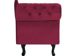 Beliani Divaani Sametti Vasenk. Tummanpunainen Nimes Best