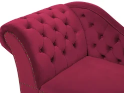 Beliani Divaani Sametti Vasenk. Tummanpunainen Nimes Best