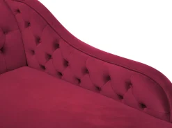 Beliani Divaani Sametti Vasenk. Tummanpunainen Nimes Best