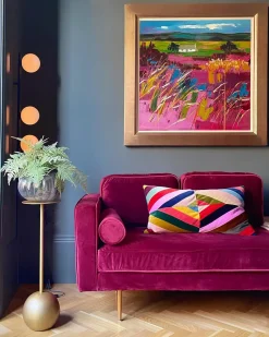 Beliani Divaani Sametti Vasenk. Tummanpunainen Miramas Hot