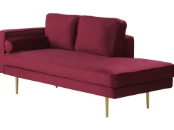 Beliani Divaani Sametti Vasenk. Tummanpunainen Miramas Hot