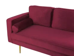 Beliani Divaani Sametti Vasenk. Tummanpunainen Miramas Hot