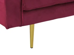 Beliani Divaani Sametti Vasenk. Tummanpunainen Miramas Hot