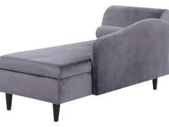 Beliani Divaani Sametti Vasenk. Tummanharmaa Luiro Flash Sale