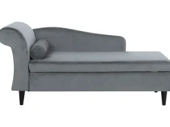 Beliani Divaani Sametti Vasenk. Vaaleanharmaa Luiro Discount