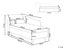 Beliani Divaani Sametti Vasenk. Vaaleanharmaa Luiro Discount