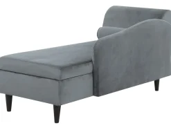 Beliani Divaani Sametti Vasenk. Vaaleanharmaa Luiro Discount