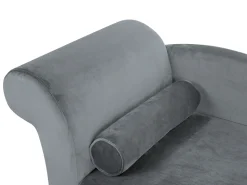 Beliani Divaani Sametti Vasenk. Vaaleanharmaa Luiro Discount