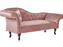 Beliani Divaani Sametti Vasenk. Vaaleanpunainen Lattes Shop