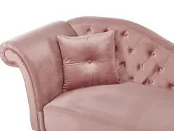 Beliani Divaani Sametti Vasenk. Vaaleanpunainen Lattes Shop