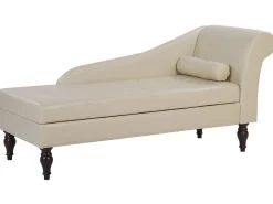 Beliani Divaani Säilytystilalla Keinonahka Vaalea Beige Pessac Outlet