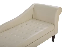 Beliani Divaani Säilytystilalla Keinonahka Vaalea Beige Pessac Outlet