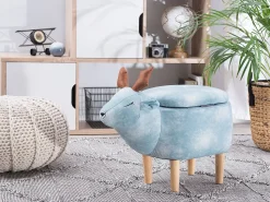 Beliani Elainjakkara Kangas Säilytystila Vaaleansininen 63 X 31 Cm Reindeer Fashion