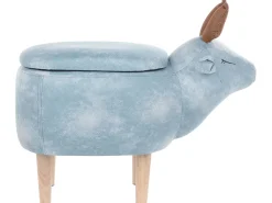 Beliani Elainjakkara Kangas Säilytystila Vaaleansininen 63 X 31 Cm Reindeer Fashion