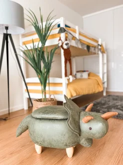 Beliani Elainjakkara Kangas Säilytystila Tummanvihrea 92 X 42 Cm Triceratops Online