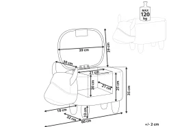 Beliani Elainjakkara Kangas Säilytystila Musta/Valkoinen 60 X 32 Cm Cow Cheap