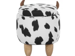 Beliani Elainjakkara Kangas Säilytystila Musta/Valkoinen 60 X 32 Cm Cow Cheap