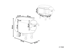 Beliani Elainjakkara Kangas Säilytystila Kermanvalkoinen 55 X 35 Cm Sheep Hot