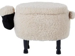 Beliani Elainjakkara Kangas Säilytystila Kermanvalkoinen 55 X 35 Cm Sheep Hot