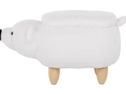 Beliani Elainjakkara Kangas Säilytystila Valkoinen 69 X 30 Cm Bear Best Sale