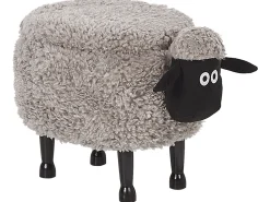 Beliani Elainjakkara Kangas Säilytystila Harmaa 55 X 35 Cm Sheep Hot