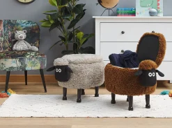 Beliani Elainjakkara Kangas Säilytystila Harmaa 55 X 35 Cm Sheep Hot