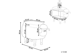 Beliani Elainjakkara Kangas Säilytystila Harmaa 55 X 35 Cm Sheep Hot