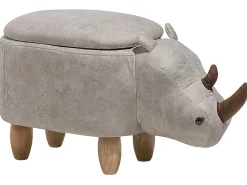 Beliani Elainjakkara Keinonahka Säilytystila Vaaleanharmaa 60 X 32 Cm Rhino Hot