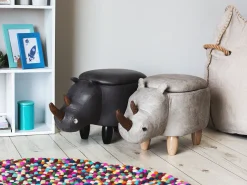 Beliani Elainjakkara Keinonahka Säilytystila Vaaleanharmaa 60 X 32 Cm Rhino Hot