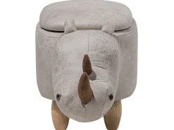 Beliani Elainjakkara Keinonahka Säilytystila Vaaleanharmaa 60 X 32 Cm Rhino Hot