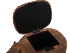 Beliani Elainjakkara Keinonahka Säilytystila Ruskea 32 X 60 Cm Hippo Hot