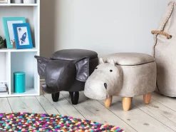 Beliani Elainjakkara Keinonahka Säilytystila Tummanharmaa 70 X 32 Cm Elephant Cheap