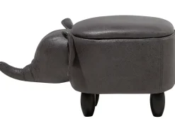 Beliani Elainjakkara Keinonahka Säilytystila Tummanharmaa 70 X 32 Cm Elephant Cheap