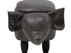 Beliani Elainjakkara Keinonahka Säilytystila Tummanharmaa 70 X 32 Cm Elephant Cheap