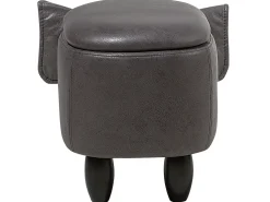 Beliani Elainjakkara Keinonahka Säilytystila Tummanharmaa 70 X 32 Cm Elephant Cheap