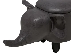Beliani Elainjakkara Keinonahka Säilytystila Tummanharmaa 70 X 32 Cm Elephant Cheap