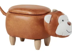 Beliani Elainjakkara Keinonahka Säilytystila Kullanruskea 66 X 35 Cm Monkey Hot