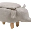 Beliani Elainjakkara Keinonahka Säilytystila Vaaleanharmaa 70 X 32 Cm Elephant Shop