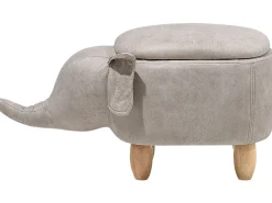 Beliani Elainjakkara Keinonahka Säilytystila Vaaleanharmaa 70 X 32 Cm Elephant Shop