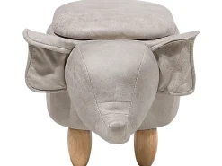 Beliani Elainjakkara Keinonahka Säilytystila Vaaleanharmaa 70 X 32 Cm Elephant Shop