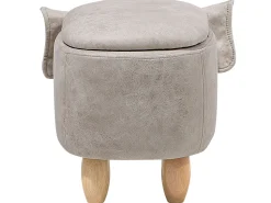 Beliani Elainjakkara Keinonahka Säilytystila Vaaleanharmaa 70 X 32 Cm Elephant Shop