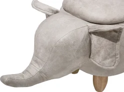 Beliani Elainjakkara Keinonahka Säilytystila Vaaleanharmaa 70 X 32 Cm Elephant Shop