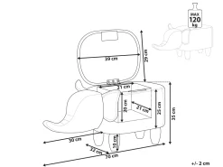 Beliani Elainjakkara Keinonahka Säilytystila Vaaleanharmaa 70 X 32 Cm Elephant Shop