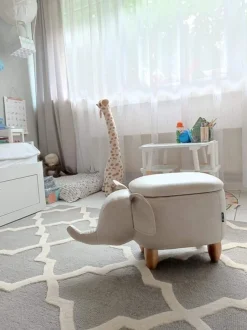 Beliani Elainjakkara Keinonahka Säilytystila Vaaleanharmaa 70 X 32 Cm Elephant Shop