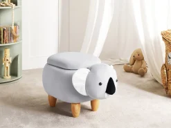 Beliani Elainjakkara Sametti Säilytystila Vaaleanharmaa Coala Flash Sale