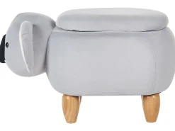 Beliani Elainjakkara Sametti Säilytystila Vaaleanharmaa Coala Flash Sale