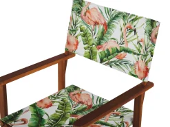 Beliani Flamingokuviollinen Vaihtokangas Puutarhatuoliin 2 Kpl Cine Sale