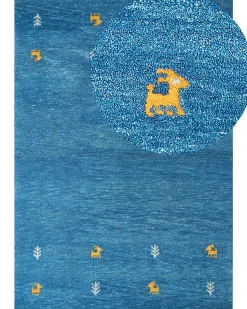 Beliani Gabbeh-Matto Villa Tummansininen 160 X 230 Cm Calti Store