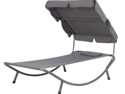 Beliani Harmaa Aurinkotuoli Katoksella Terno Outlet