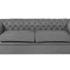 Beliani Harmaa 3-Istuttava Nahkasohva Chesterfield Flash Sale
